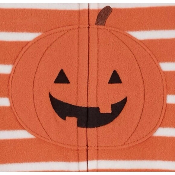 Carters Infant Orange Striped Halloween Sleeper Pumpkin Sleep & Play Size 6m - Picture 4 of 7